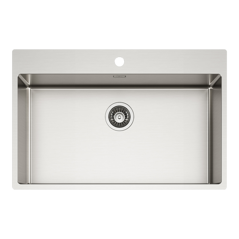 Tasca Asolo 74 konyhai mosogatótálca, rozsdamentes acél, selyemfényű, ezüst, 780 x 510 mm, munkalapra/szintbe építés