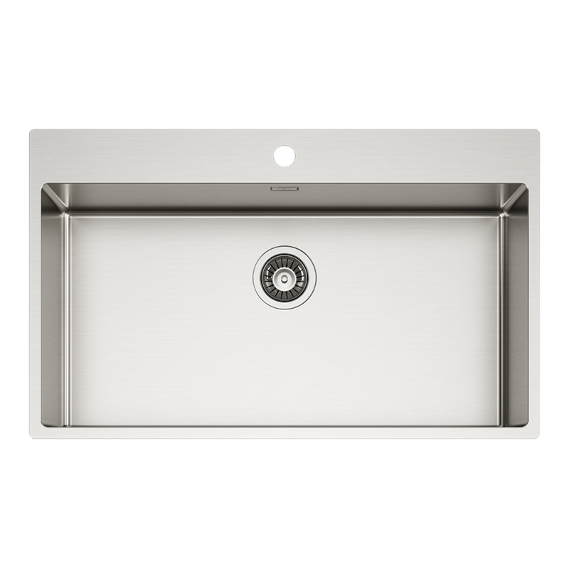 Tasca Asolo 80 konyhai mosogatótálca, rozsdamentes acél, selyemfényű, ezüst, 850 x 510 mm, munkalapra/szintbe építés