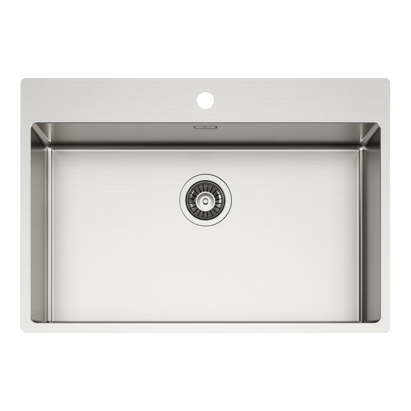 Tasca Asolo 70 konyhai mosogatótálca, rozsdamentes acél, selyemfényű, ezüst, 740 x 510 mm, munkalapra/szintbe építés