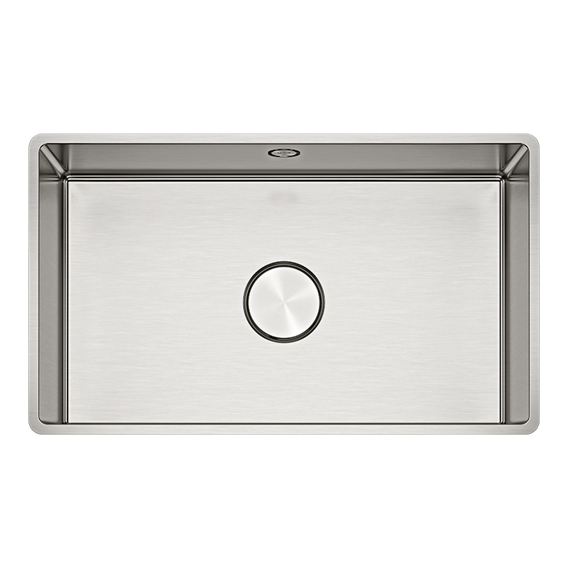 Tasca Aura 70 konyhai mosogatótálca, rozsdamentes acél, selyemfényű, ezüst, 730 x 430 mm, munkalapra/munkalap alá/szintbe építés