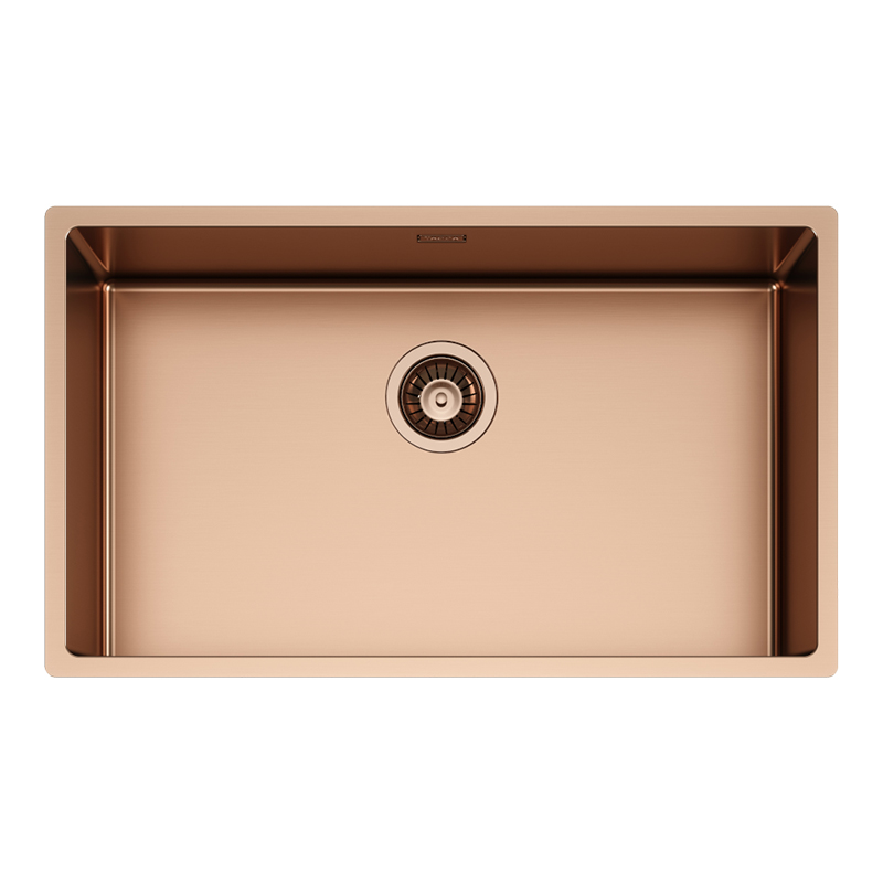Tasca Canova 70 konyhai mosogatótálca, rozsdamentes acél, PVD, Copper, réz, 740 x 440 mm, munkalapra/munkalap alá/szintbe építés