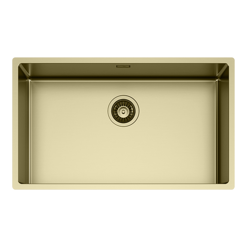 Tasca Canova 70 konyhai mosogatótálca, rozsdamentes acél, PVD, Gold, arany, 740 x 440 mm, munkalapra/munkalap alá/szintbe építés