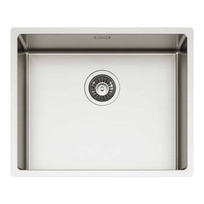 Tasca Canova 50 Lagoon kültéri konyhai mosogatótálca, rozsdamentes acél, selyemfényű, ezüst, 540 x 440 mm, munkalapra/munkalap alá/szintbe építés
