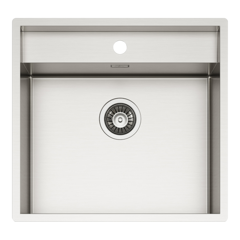 Tasca Phantom Back 50 konyhai mosogatótálca, rozsdamentes acél, selyemfényű, ezüst, 540 x 510 mm, munkalapra/munkalap alá/szintbe építés