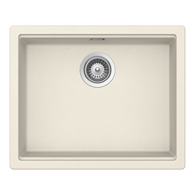 Schock Lahti N-100L konyhai mosogatótálca Cristalite Vanilla 556 x 456 mm, gránit kompozit, hagyományos beépítés/munkalap alá építés, világos bézs